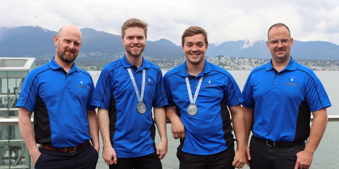 Frédéric Paré, Loïc Jacques, Xavier Martineau et François Lemieux aux Olympiades canadiennes des métiers et technologies