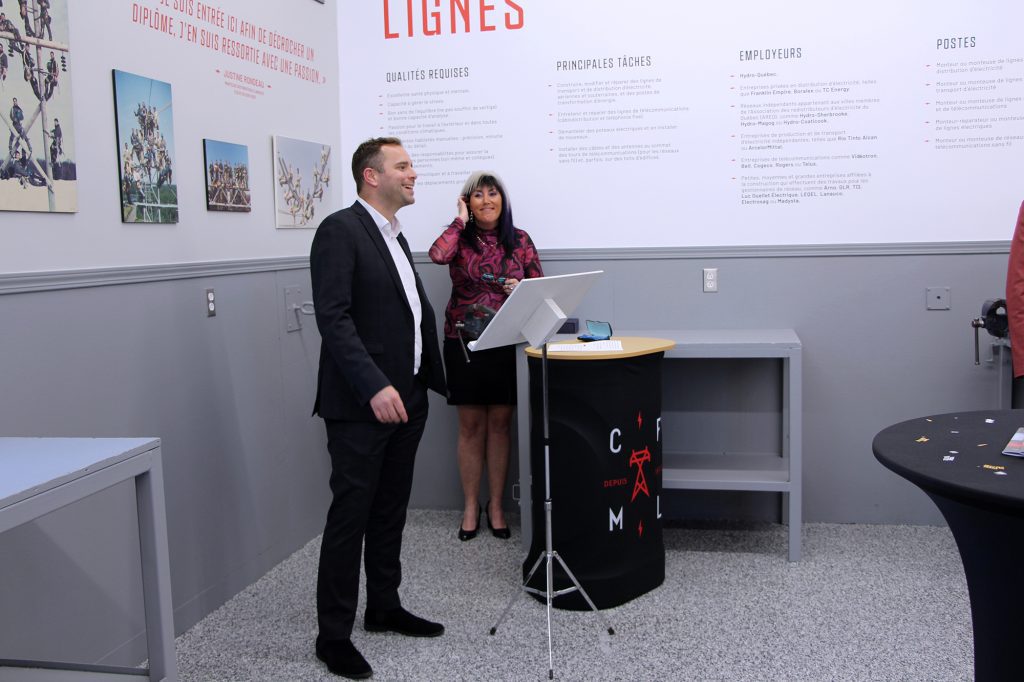 Mme Sonia Goupil, directrice du CFML, avec M. Guillaume Duval, président du conseil d'établissement.