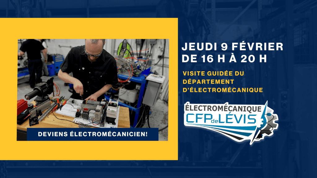 Visite guidée du département d'électromécanique du DEP Électromécanique de systèmes automatisés au Centre de formation professionnelle de Lévis