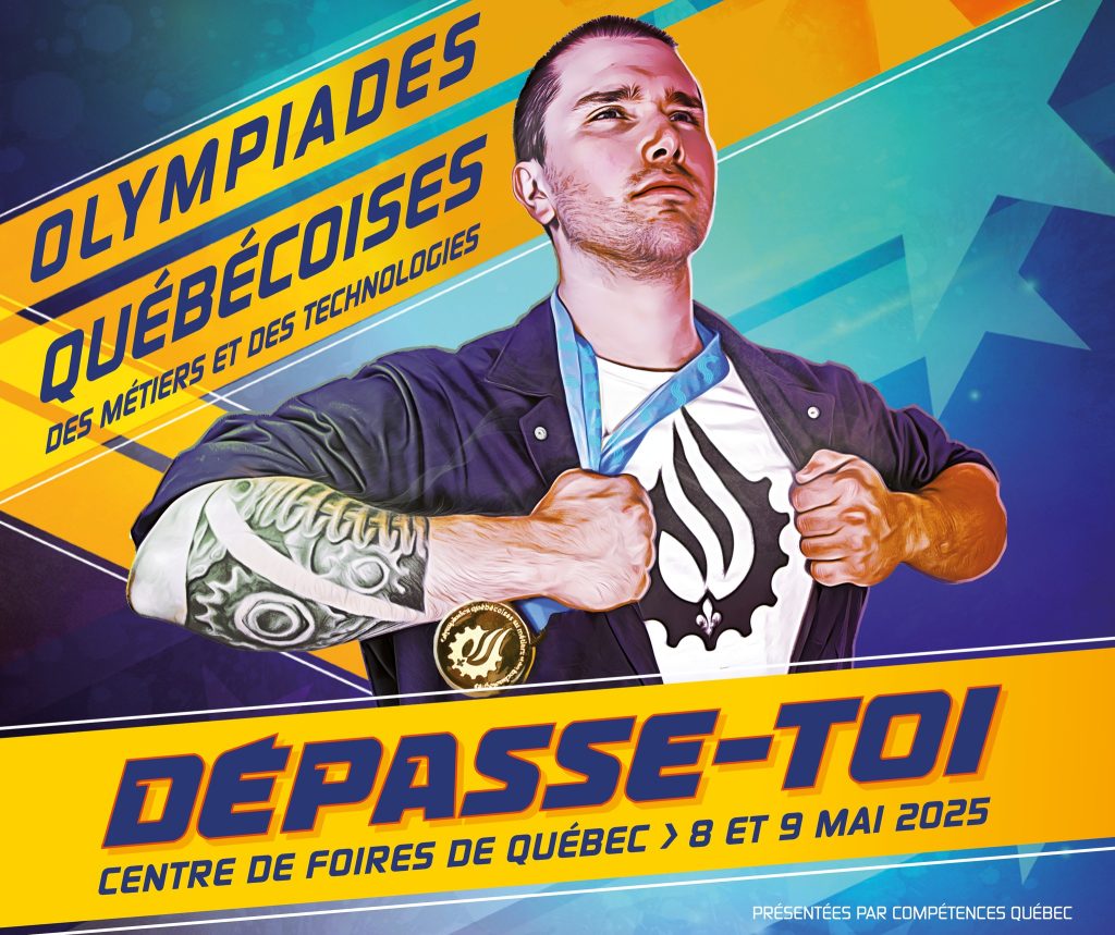 Affiche de la 17e édition des Olympiades québécoises des métiers et des technologies