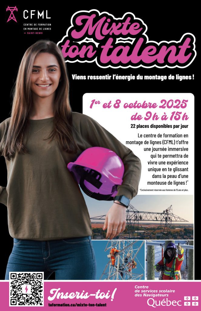 Mixte ton talent au centre de formation en montage de lignes (CFML) - Affiche 2025 Mixte ton talent au centre de formation en montage de lignes (CFML) - Affiche 2025