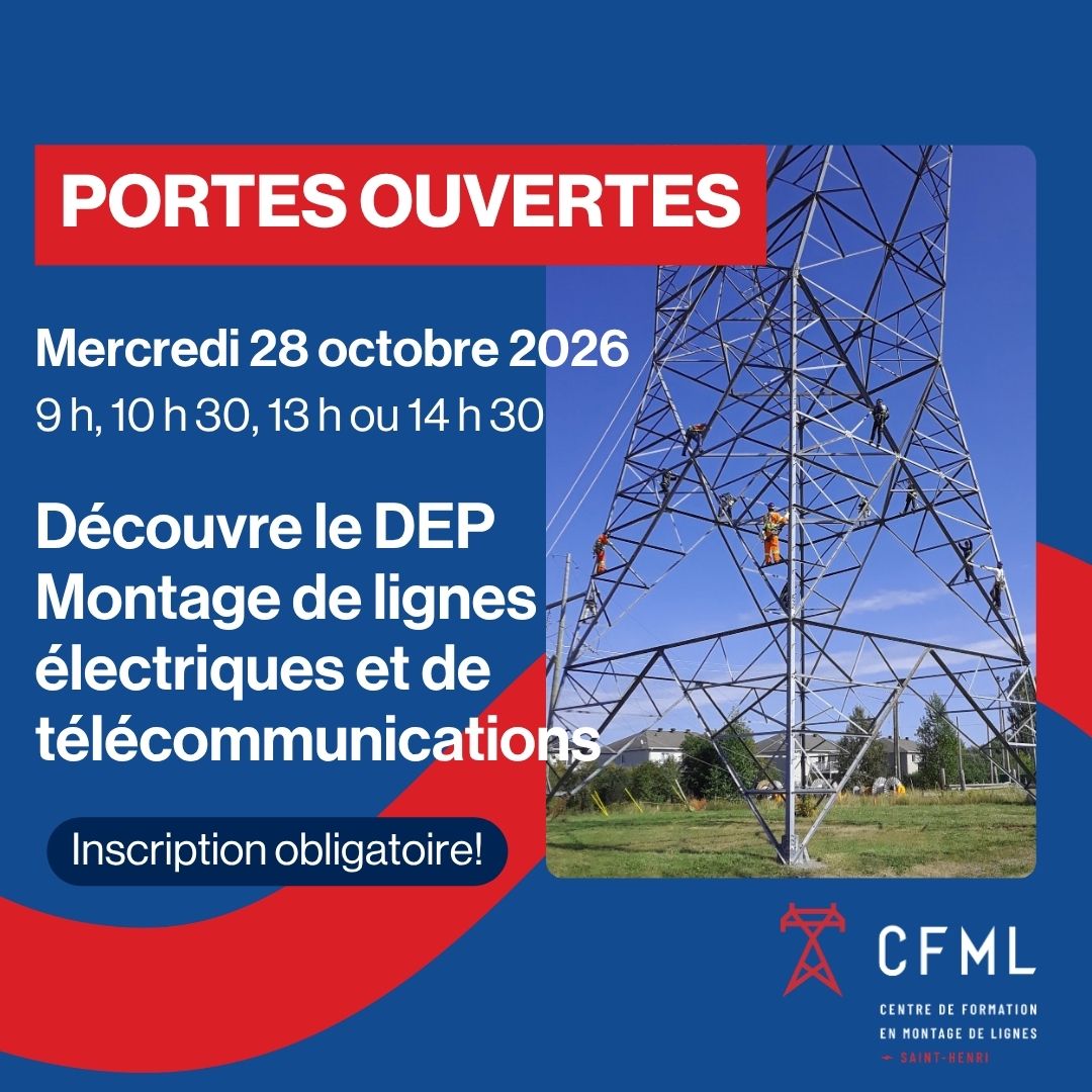 Portes ouvertes 2026 du centre de formation en montage de lignes - 28 octobre 2026 - Formation professionnelle des Navigateurs Portes ouvertes 2026 du centre de formation en montage de lignes - 28 octobre 2026
